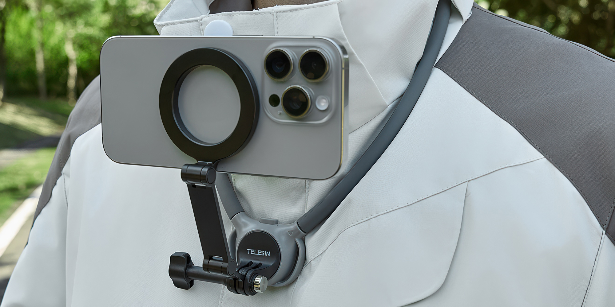 Opaska na szyję Telesin S2-HNB-09 do kamer sportowych - czarna